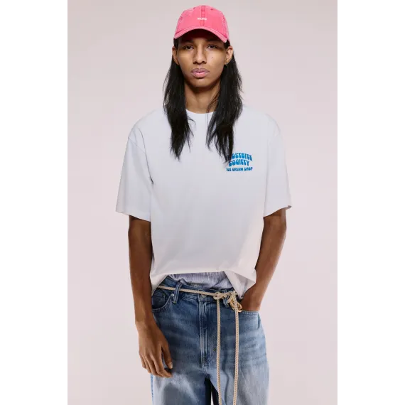 Футболка Loose Fit с принтом H&M, Цвет: Белый, Размер: XS