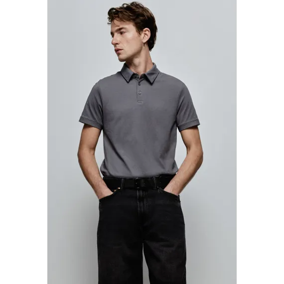 Футболка поло COOLMAX® Slim Fit H&M, Цвет: Серый, Размер: XS