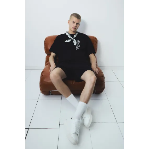 Футболка Loose Fit с принтом H&M, Цвет: Черный, Размер: XS, изображение 3