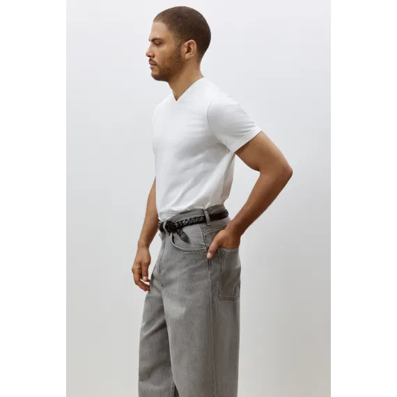 Футболка Slim Fit с V-образным вырезом H&M, Цвет: Белый, Размер: XL, изображение 9