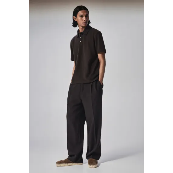 Футболка поло Regular Fit H&M, Цвет: Коричневый, Размер: M