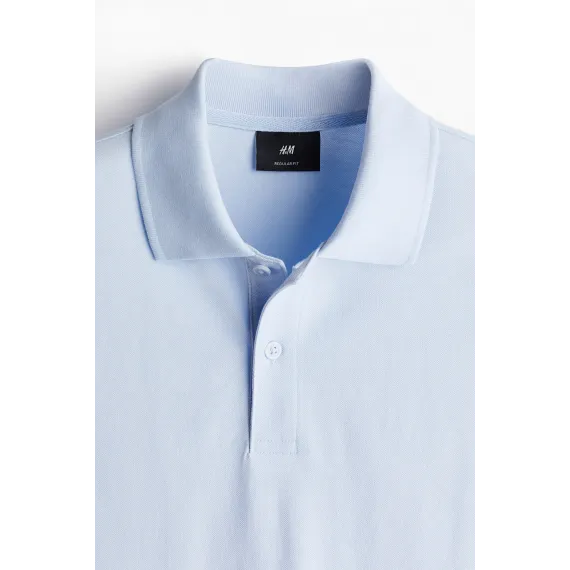 Футболка поло Regular Fit Pike H&M, Цвет: Синий, Размер: XS, изображение 10