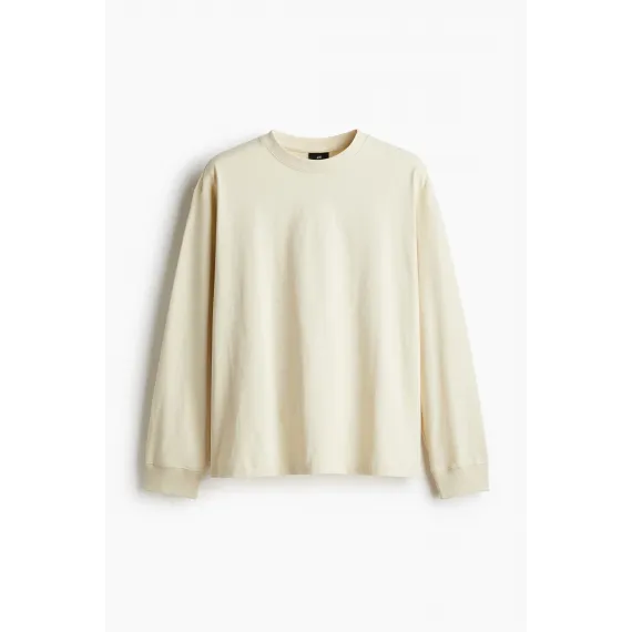 Свитер мужской свободного кроя с длинными рукавами H&M, Цвет: Бежевый, Размер: M, изображение 12