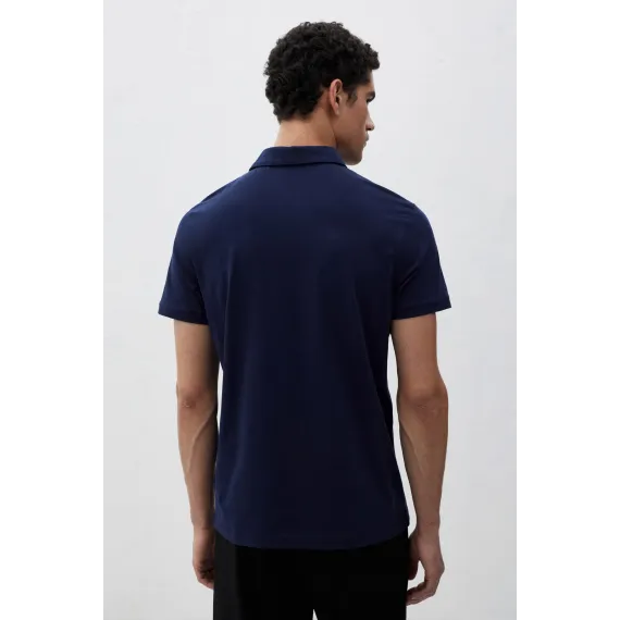 Футболка поло Slim Fit H&M, Цвет: Темно-синий, Размер: XS, изображение 3