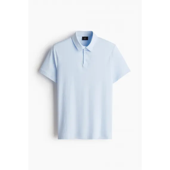 Футболка поло Slim Fit H&M, Цвет: Синий, Размер: XS, изображение 9