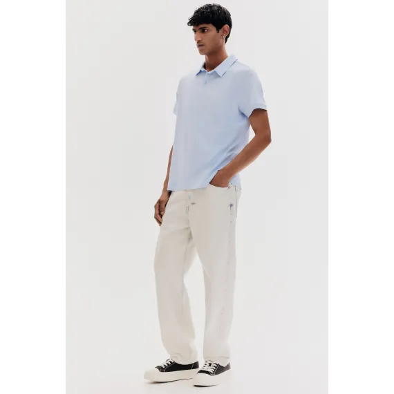 Футболка поло Slim Fit H&M, Цвет: Синий, Размер: XS, изображение 3