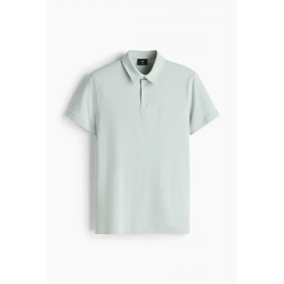 Футболка поло Slim Fit H&M, Цвет: Зеленый, Размер: XS, изображение 8
