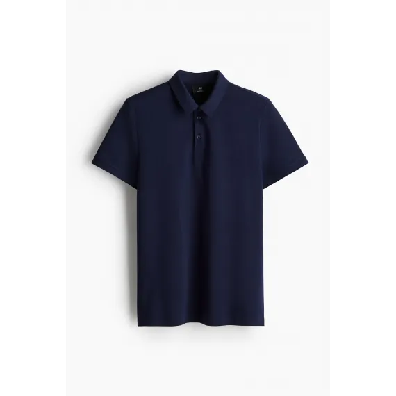 Футболка поло Slim Fit H&M, Цвет: Темно-синий, Размер: XS, изображение 7