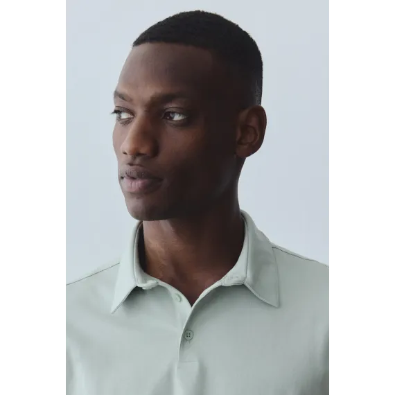 Футболка поло Slim Fit H&M, Цвет: Зеленый, Размер: XS, изображение 4