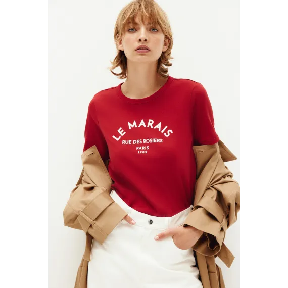 Футболка с принтом H&M, Цвет: Красный, Размер: S, изображение 5