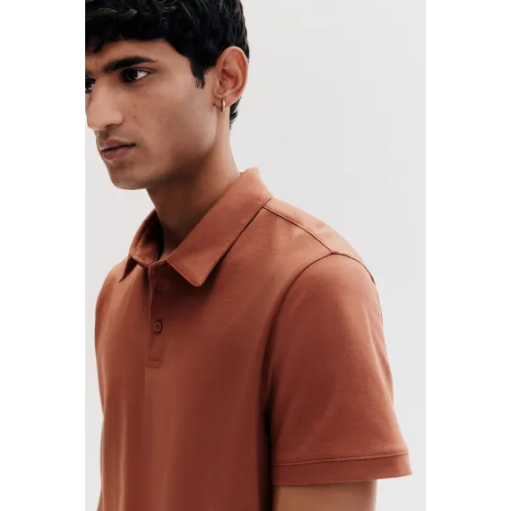 Футболка поло Slim Fit H&M, Цвет: Оранжевый, Размер: M, изображение 4