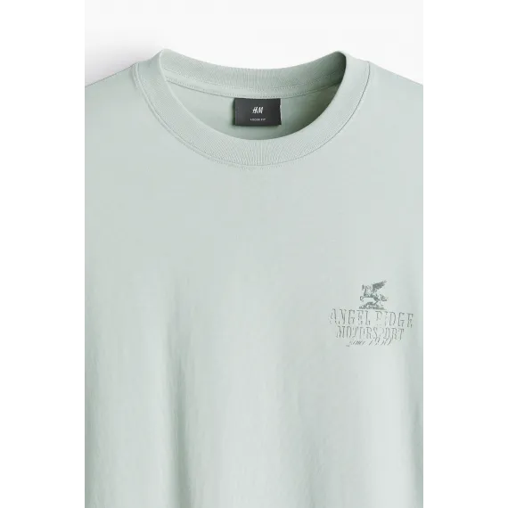 Футболка Loose Fit с принтом H&M, Цвет: Зеленый, Размер: L, изображение 6