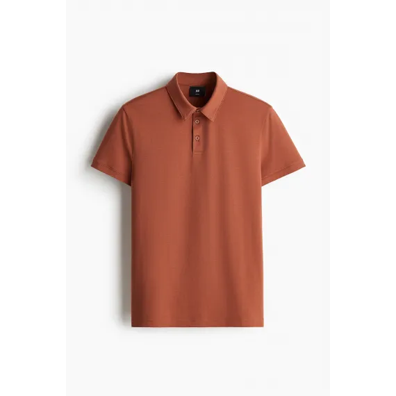 Футболка поло Slim Fit H&M, Цвет: Оранжевый, Размер: S, изображение 5