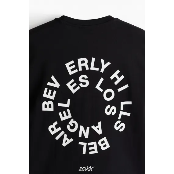 Футболка Loose Fit с принтом H&M, Цвет: Черный, Размер: XL, изображение 6