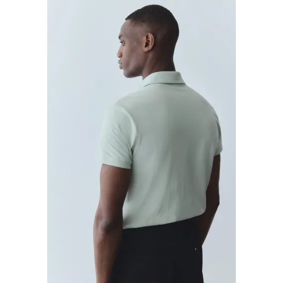 Футболка поло Slim Fit H&M, Цвет: Зеленый, Размер: M, изображение 4