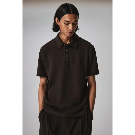 Футболка поло Regular Fit H&M, Цвет: Коричневый, Размер: XL, изображение 2