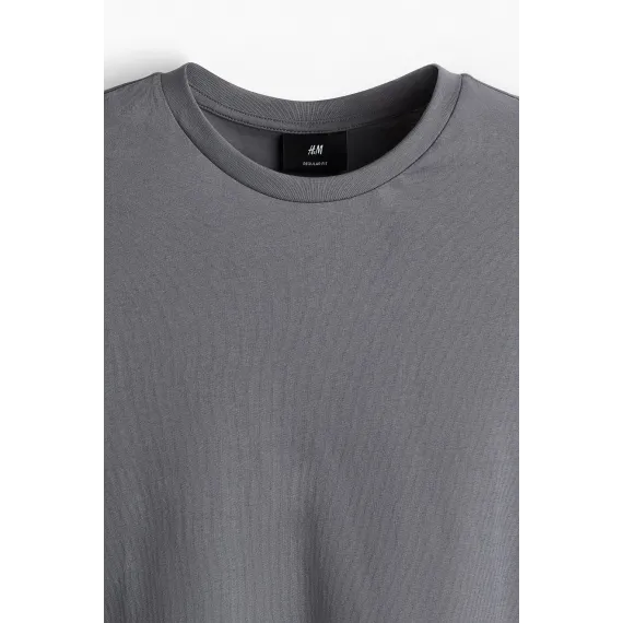Футболка Regular Fit H&M, Цвет: Темно-серый, Размер: XL, изображение 6