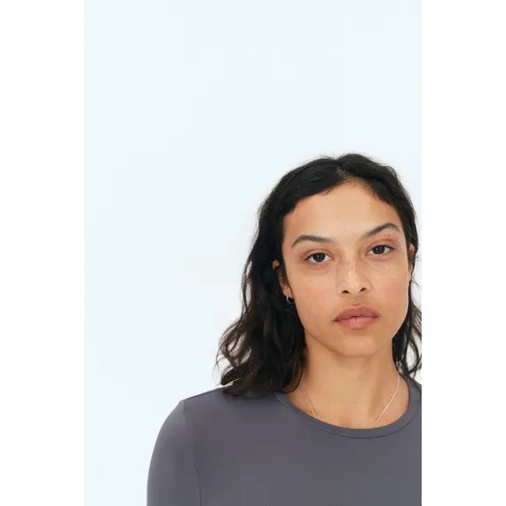 Верх микроволоконный длинный рукав H&M, Цвет: Серый, Размер: S, изображение 2