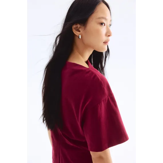 Верх с лодочкой и хлопком H&M, Цвет: Бордовый, Размер: XL, изображение 3 - в интернет-магазине Туркменистана Wabrum Верх с лодочкой и хлопком H&M, Цвет: Бордовый, Размер: XL, изображение 3