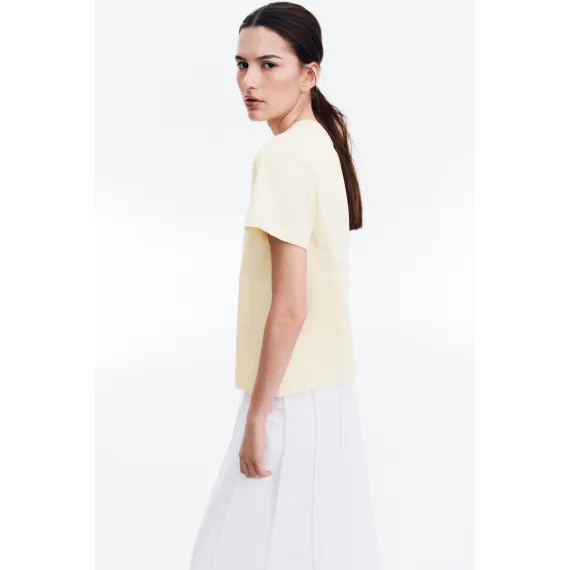 Футболка оверсайз хлопковая H&M, Цвет: Желтый, Размер: XS, изображение 2
