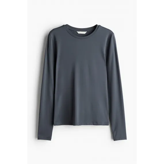 Верх микроволоконный длинный рукав H&M, Цвет: Серый, Размер: S, изображение 5