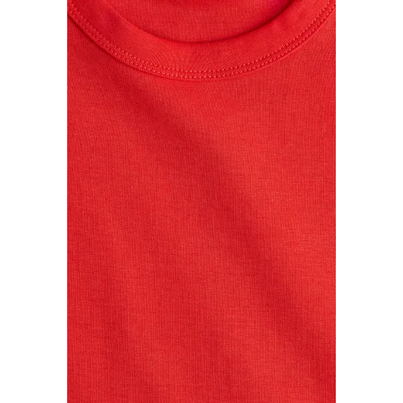 Футболка хлопковая H&M, Цвет: Красный, Размер: XS, изображение 4