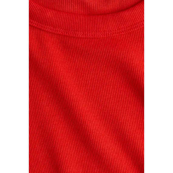 Футболка из модала с рибаной отделкой H&M, Reňk: Gyzyl, Ölçeg: XL, 6 image