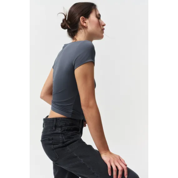 Футболка приталенная H&M, Цвет: Серый, Размер: L, изображение 4