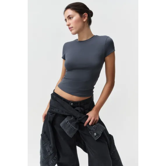 Футболка приталенная H&M, Цвет: Серый, Размер: XL, изображение 2