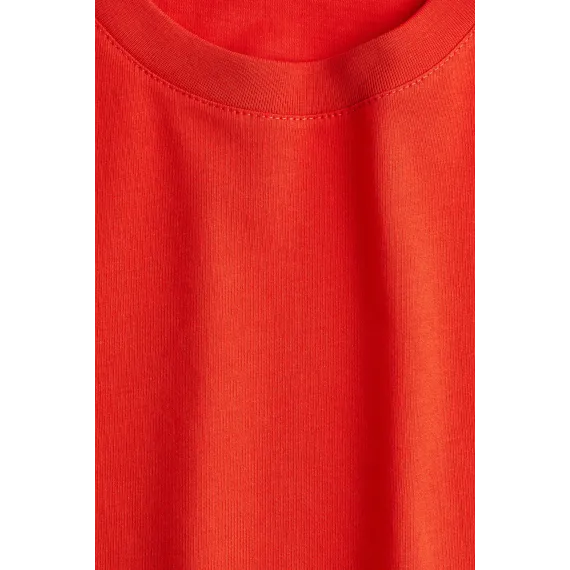 Футболка хлопковая H&M, Цвет: Красный, Размер: L, изображение 4