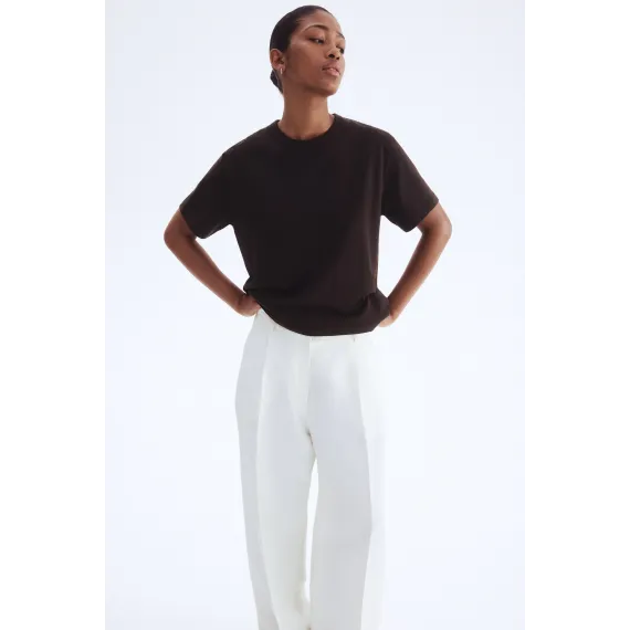 Футболка женская с круглым вырезом H&M, Цвет: Коричневый, Размер: S, изображение 3