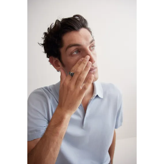 Футболка поло тонкая трикотажная Regular Fit H&M, Цвет: Синий, Размер: S, изображение 2