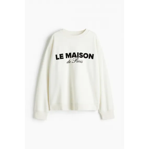 Свитшот с надписью H&M, Цвет: Белый, Размер: S, изображение 4