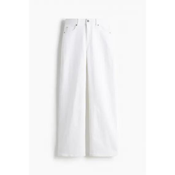 Джинсы широкие высокие H&M, Цвет: Белый, Размер: 48, изображение 5