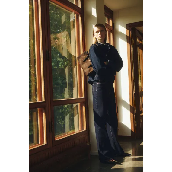 Джинсы широкие высокие H&M, Цвет: Темно-синий, Размер: 50, изображение 3 - в интернет-магазине Туркменистана Wabrum Джинсы широкие высокие H&M, Цвет: Темно-синий, Размер: 50, изображение 3