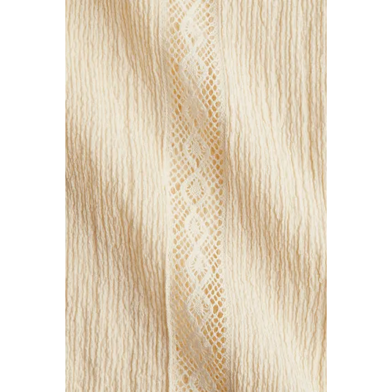 Блузка с кружевными деталями Krinkle H&M, Цвет: Бежевый, Размер: L, изображение 2 - в интернет-магазине Туркменистана Wabrum Блузка с кружевными деталями Krinkle H&M, Цвет: Бежевый, Размер: L, изображение 2