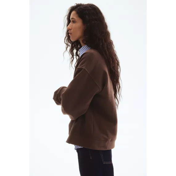 Свитшот с надписью H&M, Цвет: Коричневый, Размер: S, изображение 3