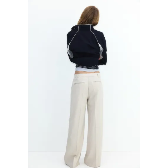 Брюки широкие элегантные H&M, Цвет: Бежевый, Размер: 48, изображение 4 - в интернет-магазине Туркменистана Wabrum Брюки широкие элегантные H&M, Цвет: Бежевый, Размер: 48, изображение 4