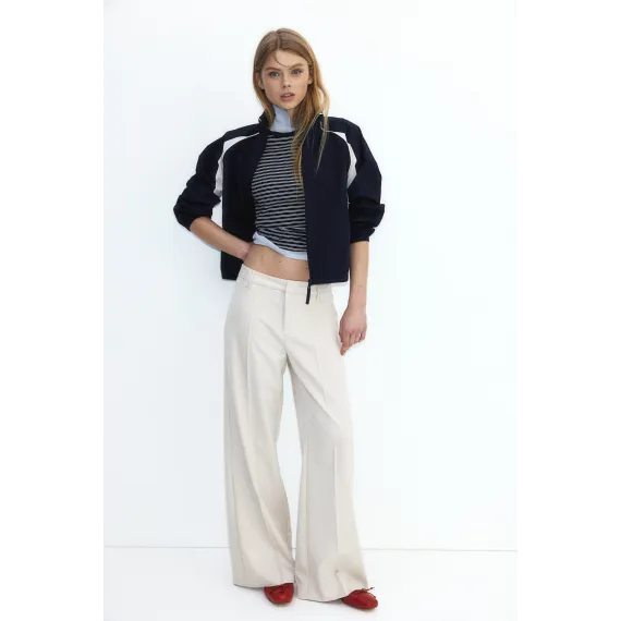 Брюки широкие элегантные H&M, Цвет: Бежевый, Размер: 36, изображение 2 - в интернет-магазине Туркменистана Wabrum Брюки широкие элегантные H&M, Цвет: Бежевый, Размер: 36, изображение 2