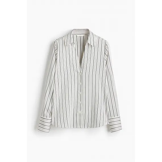 Блузка V-образного выреза H&M, Цвет: Белый, Размер: M, изображение 5