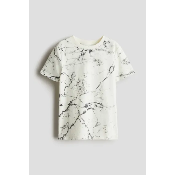 Футболка с принтом и хлопковая H&M, Reňk: Экрю, Ölçeg: 8-10 ýaş, 3 image
