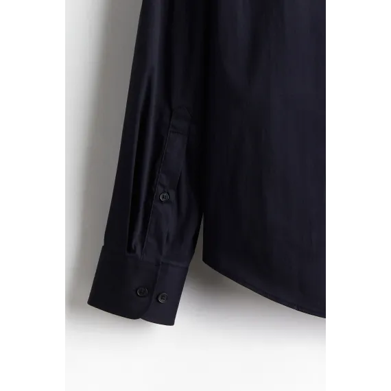 Рубашка Slim Fit стрейч H&M, Цвет: Черный, Размер: L, изображение 6
