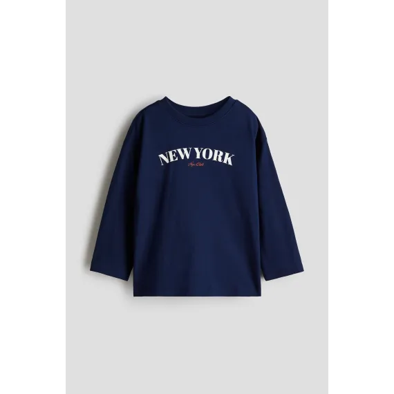 Футболка с длинным рукавом H&M, Reňk: Goýy gök, Ölçeg: 2-4 ýaş