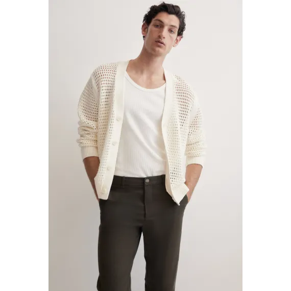 Брюки чиносы хлопковые облегающие H&M, Цвет: Хаки, Размер: 32, изображение 2