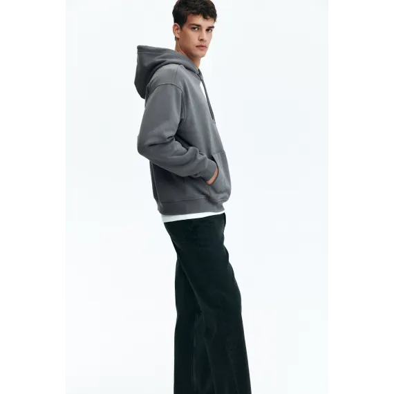 Свитшот свободного кроя с капюшоном H&M, Reňk: Çal, Ölçeg: S, 2 image