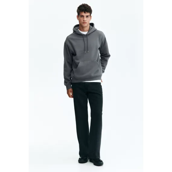 Свитшот свободного кроя с капюшоном H&M, Reňk: Çal, Ölçeg: S