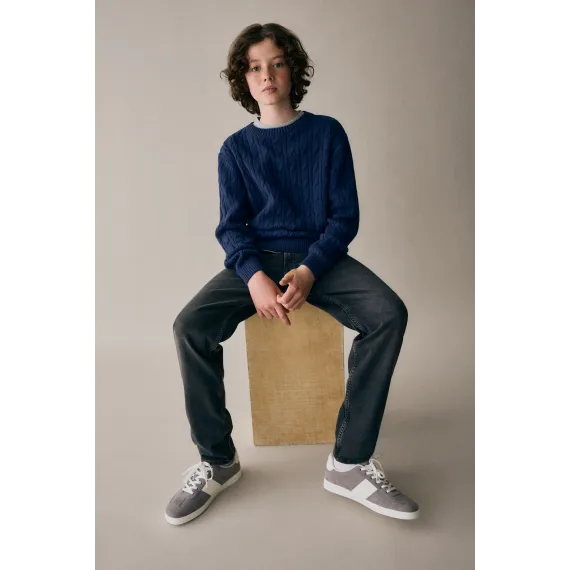 Джинсы Relaxed Tapered Fit H&M, Reňk: Gara, Ölçeg: 12-13 ýaş, 2 image