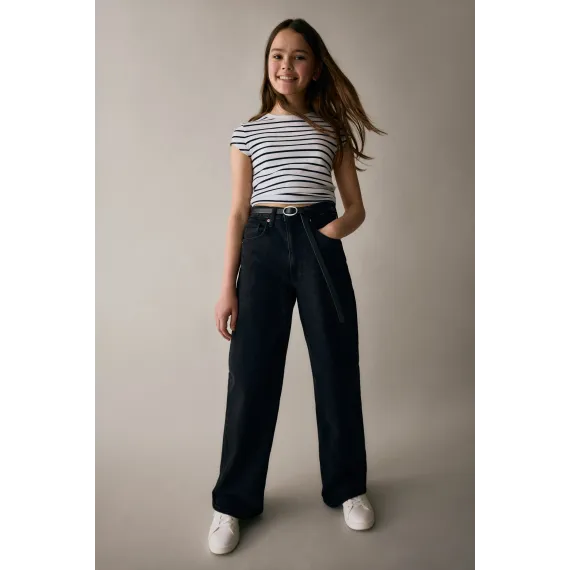 Джинсы широкие H&M, Reňk: Gara, Ölçeg: 10-11 ýaş