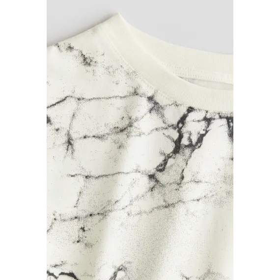 Футболка с принтом и хлопковая H&M, Reňk: Экрю, Ölçeg: 8-10 ýaş, 4 image