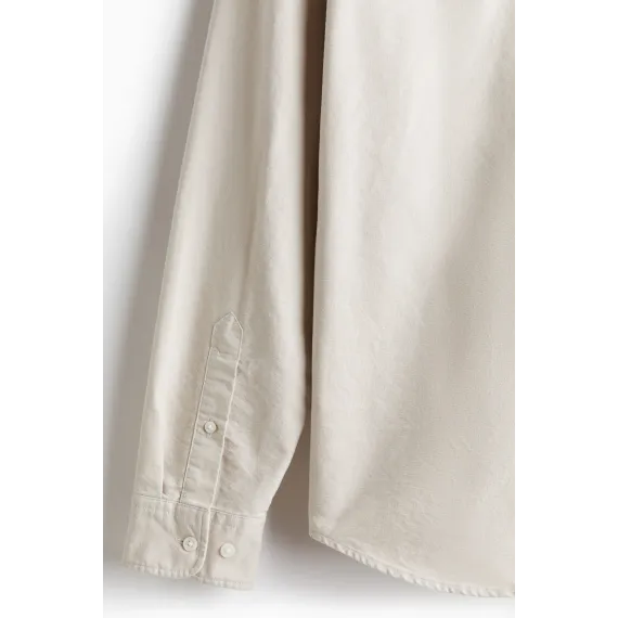 Рубашка Oxford Regular Fit H&M, Цвет: Бежевый, Размер: XXL, изображение 7